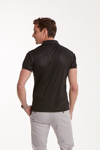 Line and VJ Printed Polo Neck Men's T-Shirt - 26