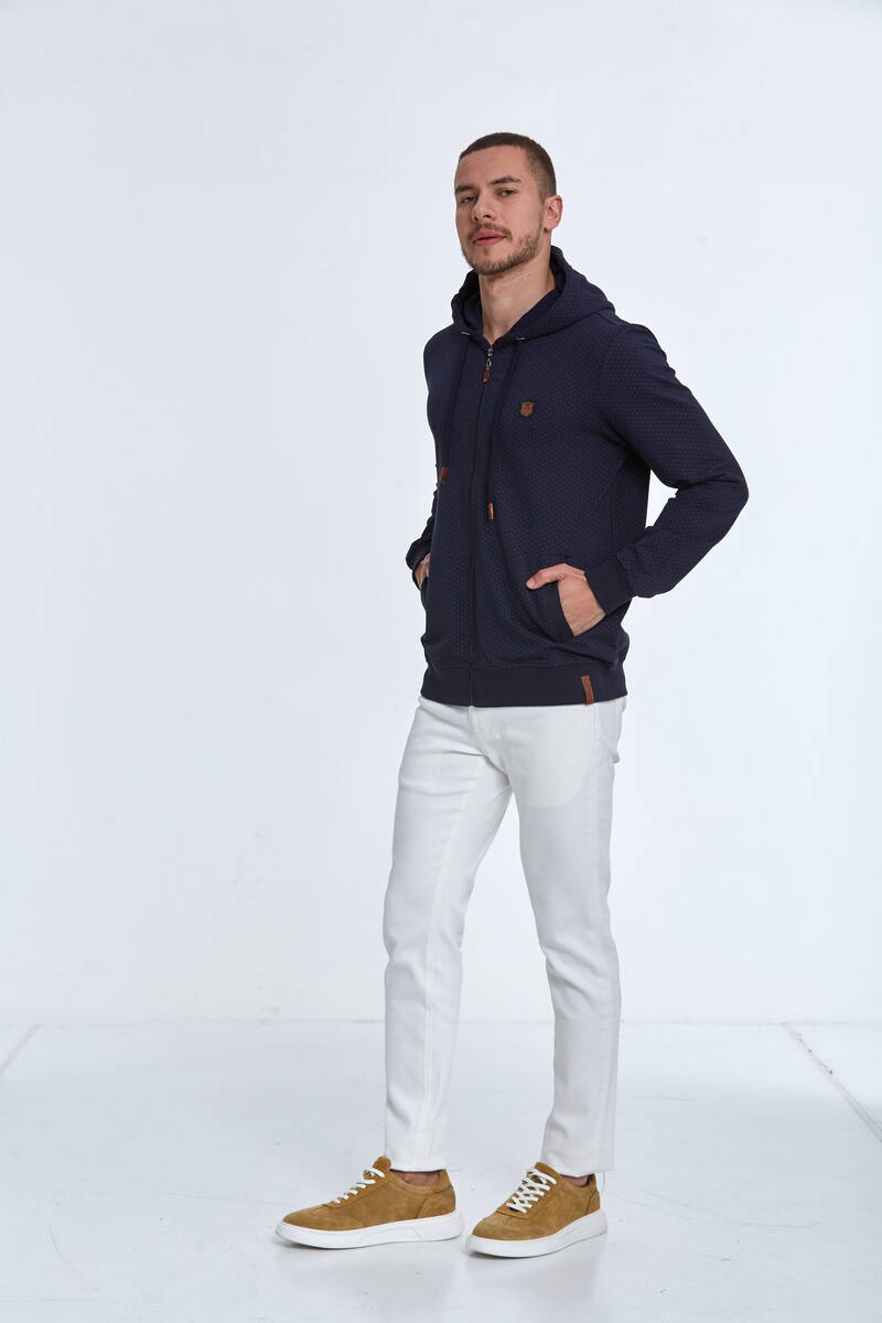 Lion Kapüşonlu Erkek Sweatshirt Lacivert - 7