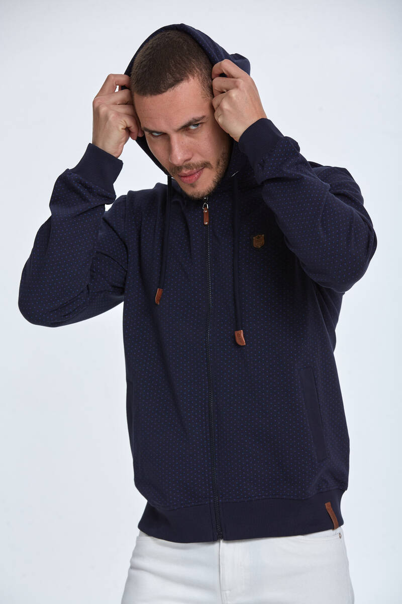 Lion Kapüşonlu Erkek Sweatshirt Lacivert - 6