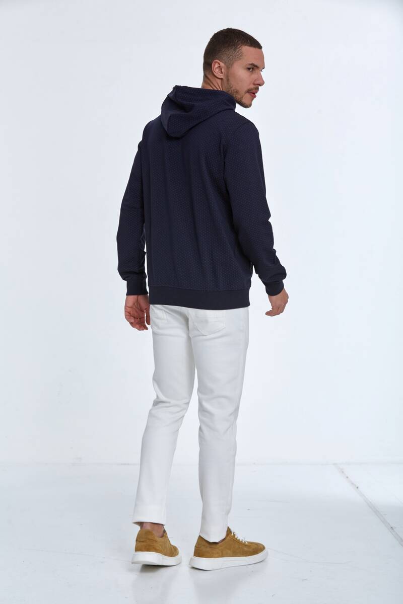 Lion Kapüşonlu Erkek Sweatshirt Lacivert - 8