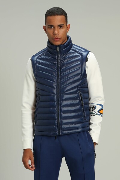 Lıtus Goose Feather Men's Vest Sax - LUFIAN