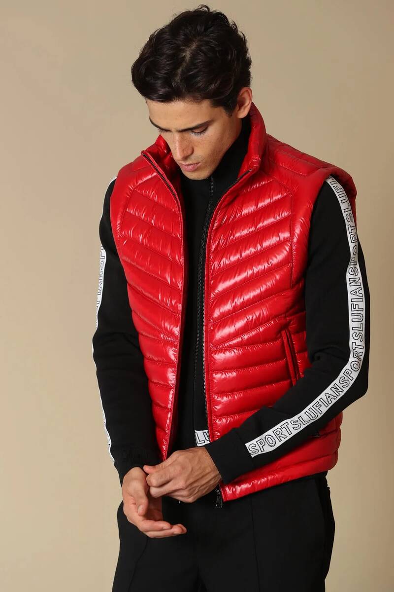 Lıtus Goose Feather Мужской Жилет Красный - 2