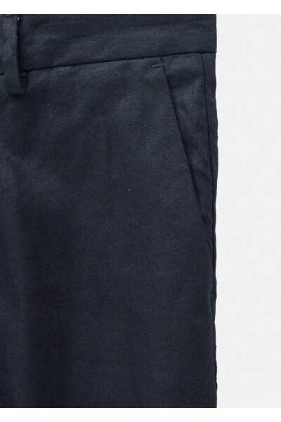 Lizbon Lacivert Renk Keten Karışımlı Chino Pantolon - 3