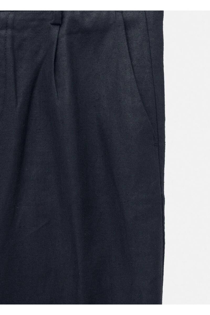 Lizbon Lacivert Renk Keten Karışımlı Chino Pantolon - 4