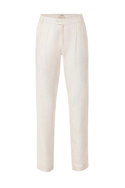 Брюки-чиносы из смесового льна Lizbon Off-White цвета - 1
