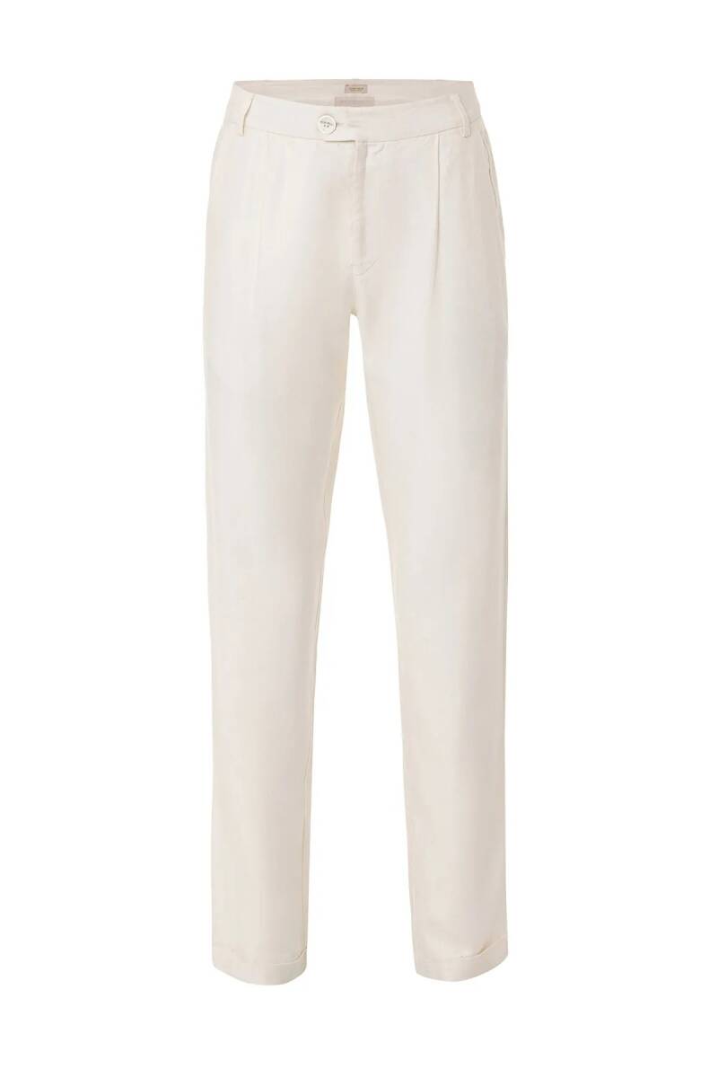 Брюки-чиносы из смесового льна Lizbon Off-White цвета - 1