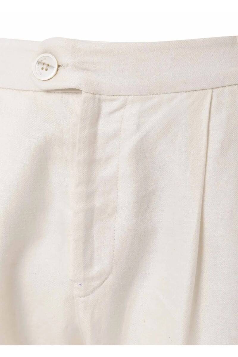 Брюки-чиносы из смесового льна Lizbon Off-White цвета - 2