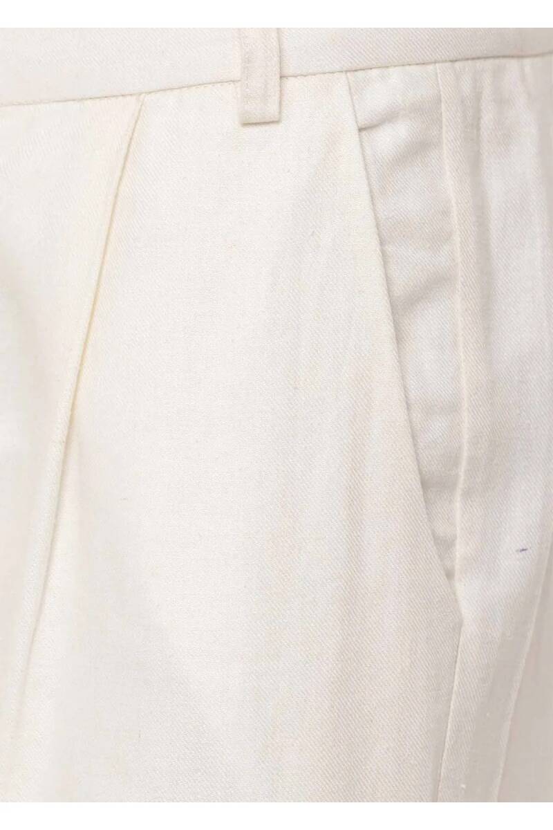 Брюки-чиносы из смесового льна Lizbon Off-White цвета - 3