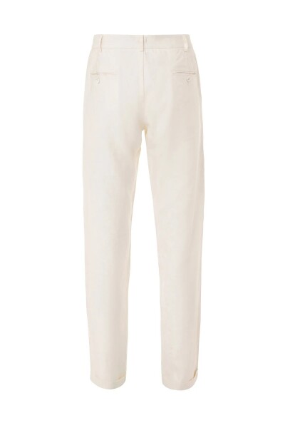 Брюки-чиносы из смесового льна Lizbon Off-White цвета - 4
