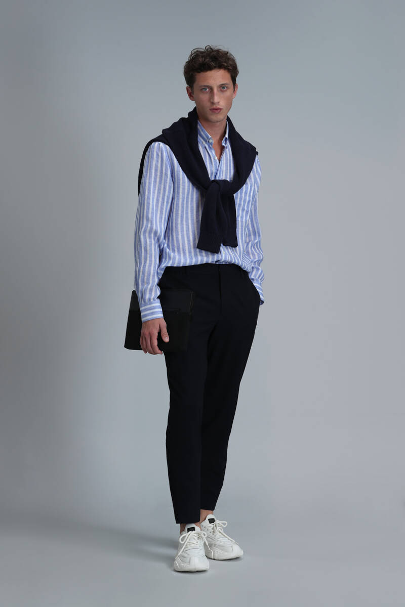 London Men's Basic Shirt Regular Fit Blue - 2