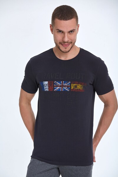 Lotus Printed Men's T-Shirt Black 