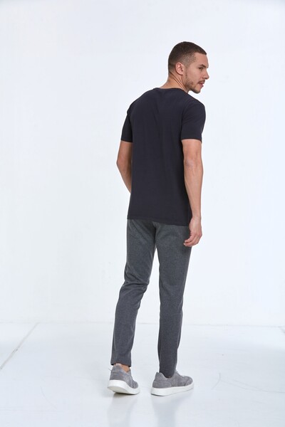 Lotus Printed Men's T-Shirt Black - 5