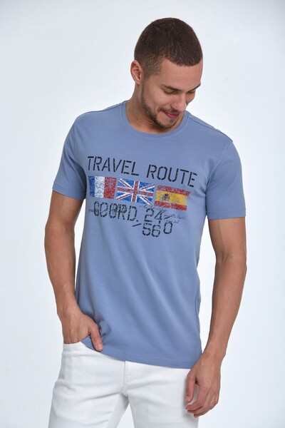 Lotus Printed Men's T-Shirt Gray - 1