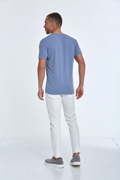 Lotus Printed Men's T-Shirt Gray - 5