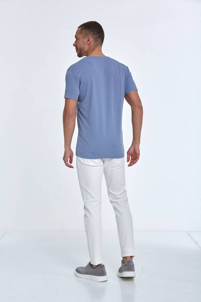 Lotus Printed Men's T-Shirt Gray - 5