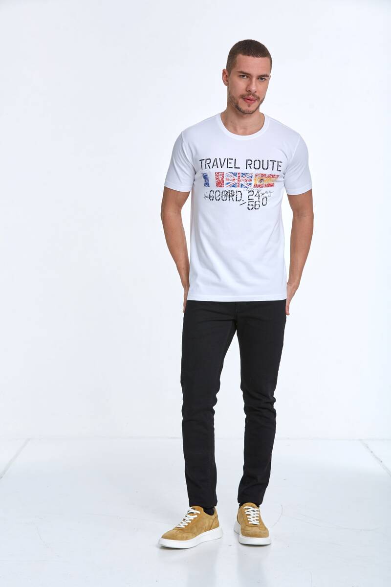 Lotus Printed Men's T-Shirt White - 2