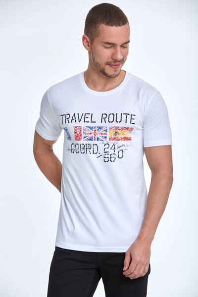 Lotus Printed Men's T-Shirt White 