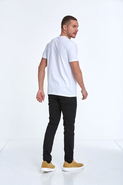 Lotus Printed Men's T-Shirt White - 5