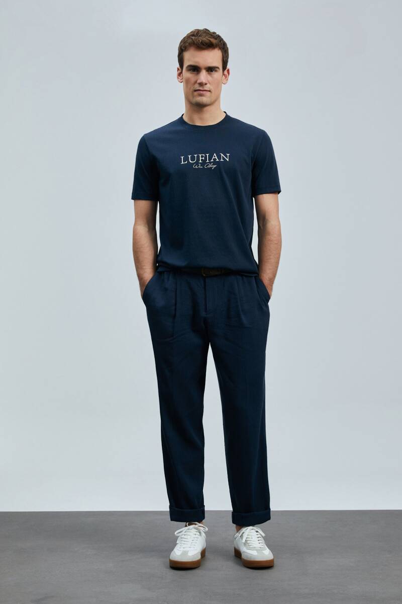 Love Modern Grafik T- Shirt Lacivert - 4