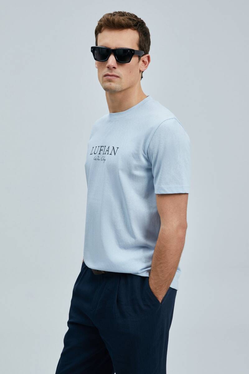 Love Modern Grafik T- Shirt Mavi - 2