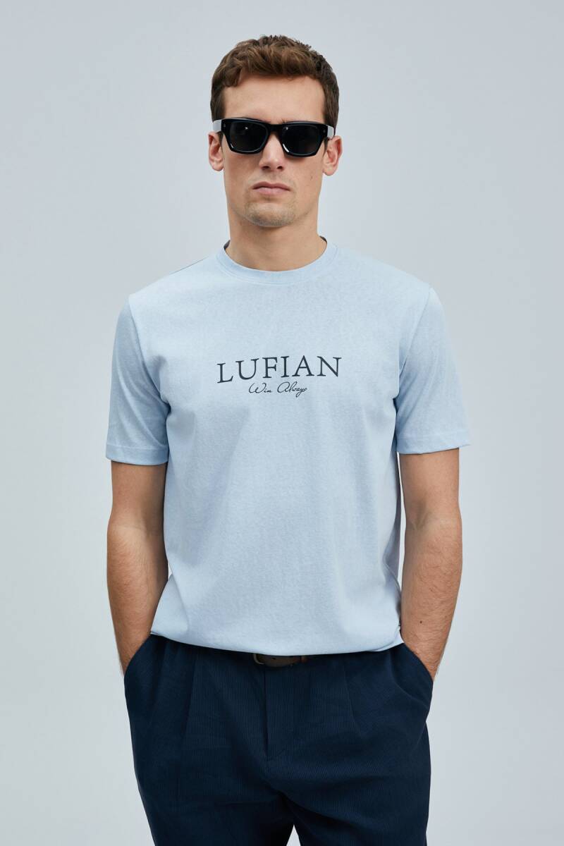 Love Modern Grafik T- Shirt Mavi - 1