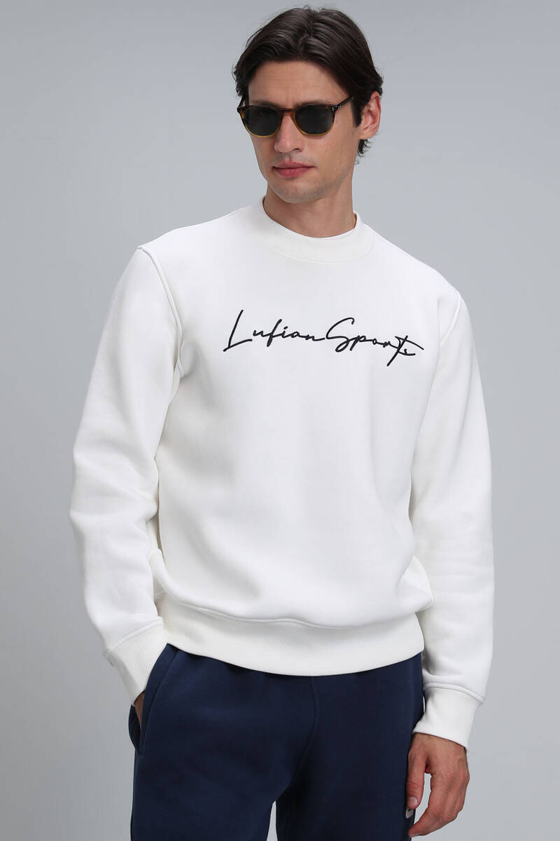 Lowe Erkek Sweatshirt Kırık Beyaz - 1