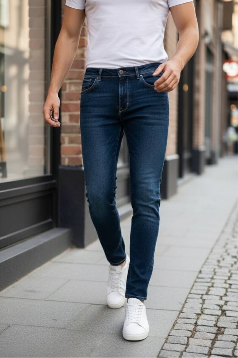 Lucas Slim Fit Kot Pantolon Lacivert - 3