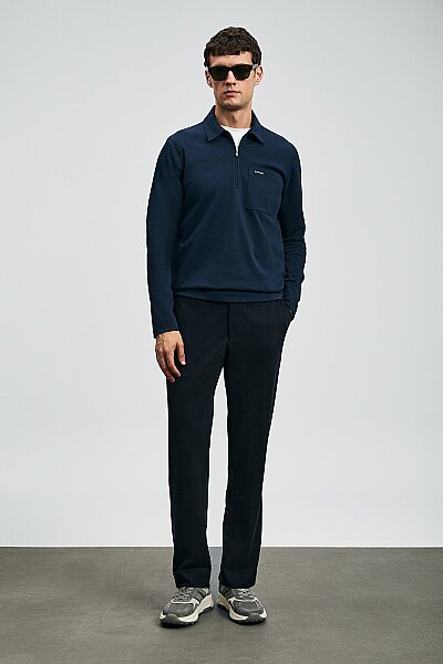 Lucas Smart Polo T-Shirt Dark Navy - 3