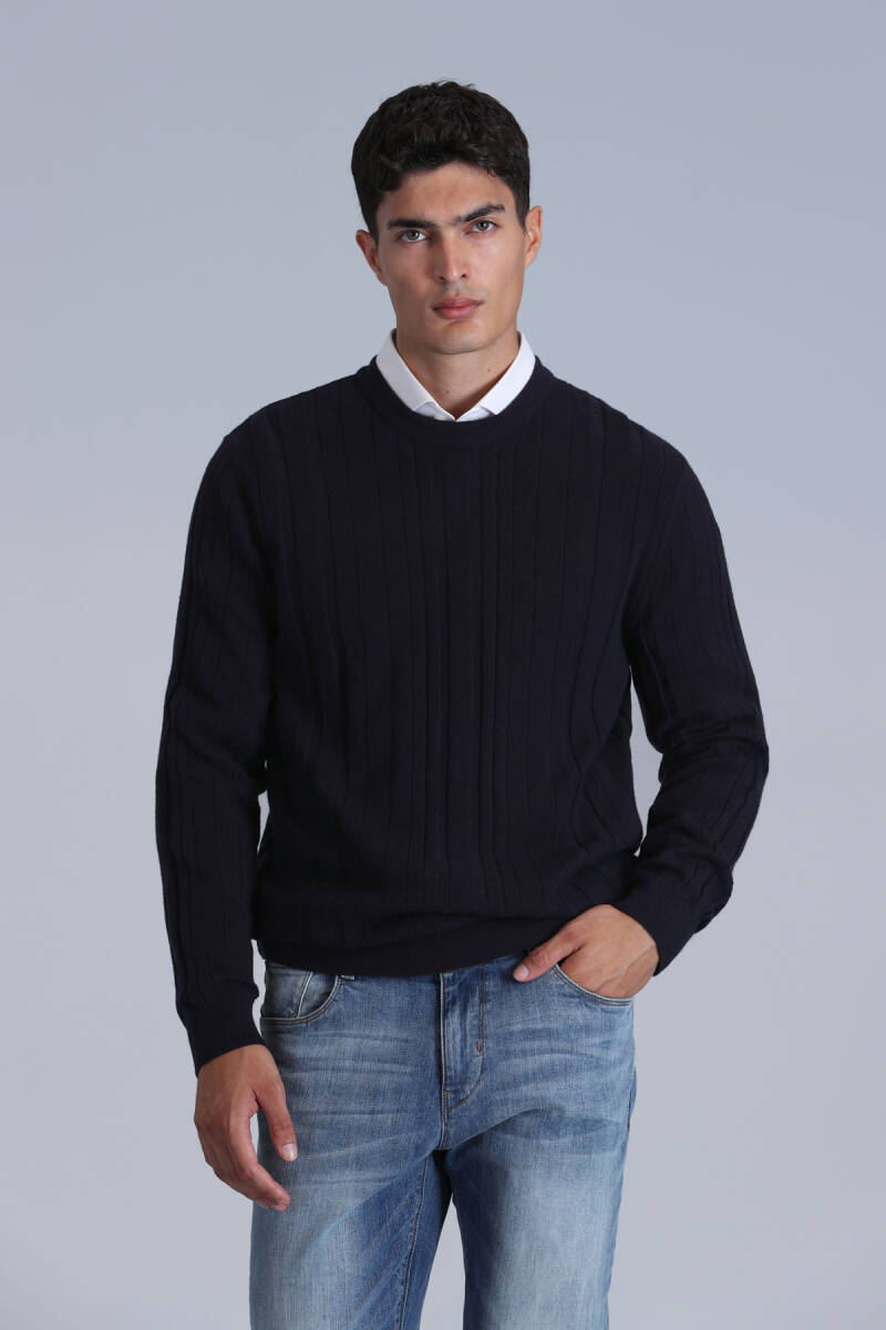 Lucky Erkek Kazak Lacivert - 3