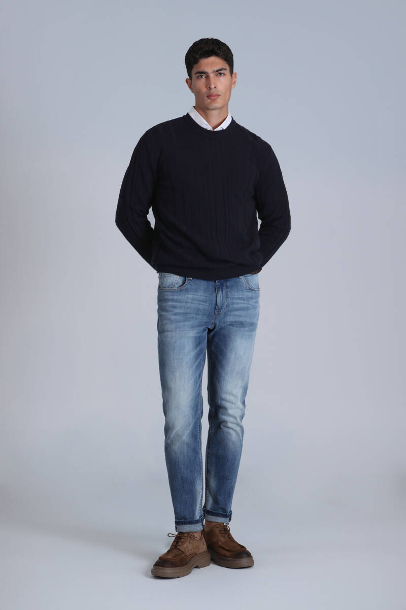 Lucky Erkek Kazak Lacivert - 4