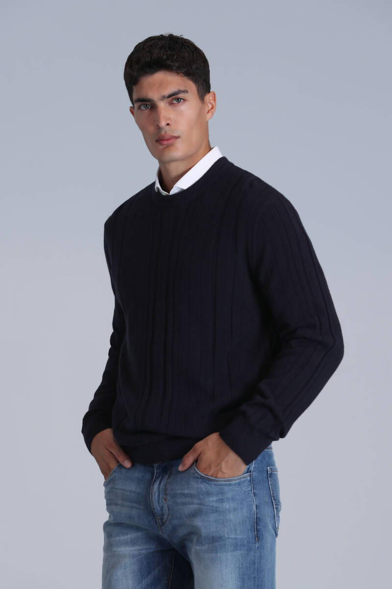 Lucky Erkek Kazak Lacivert - 5