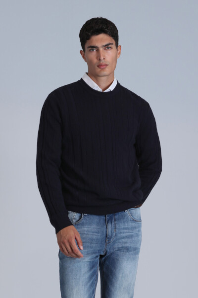 Lucky Men's Sweater Navy Blue - LUFIAN
