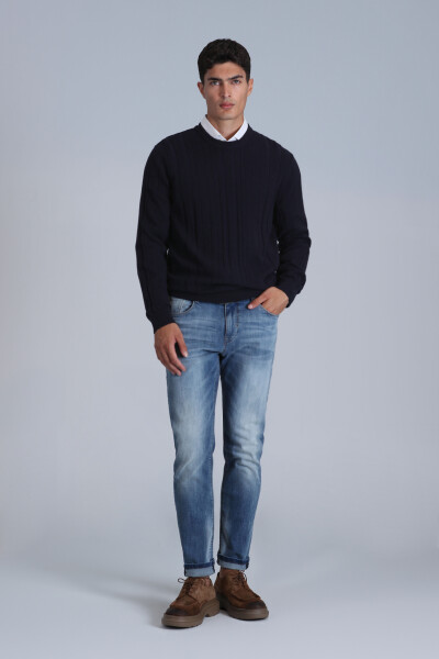 Lucky Men's Sweater Navy Blue - LUFIAN (1)