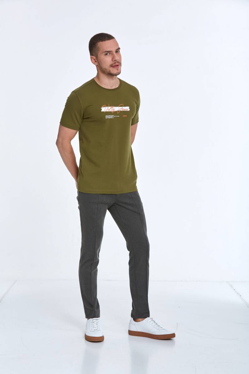 Lupe Printed Men's T-Shirt Khaki - 5