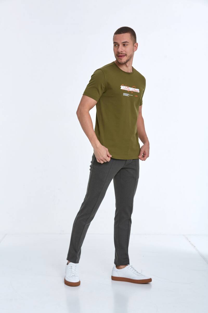 Lupe Printed Men's T-Shirt Khaki - 3