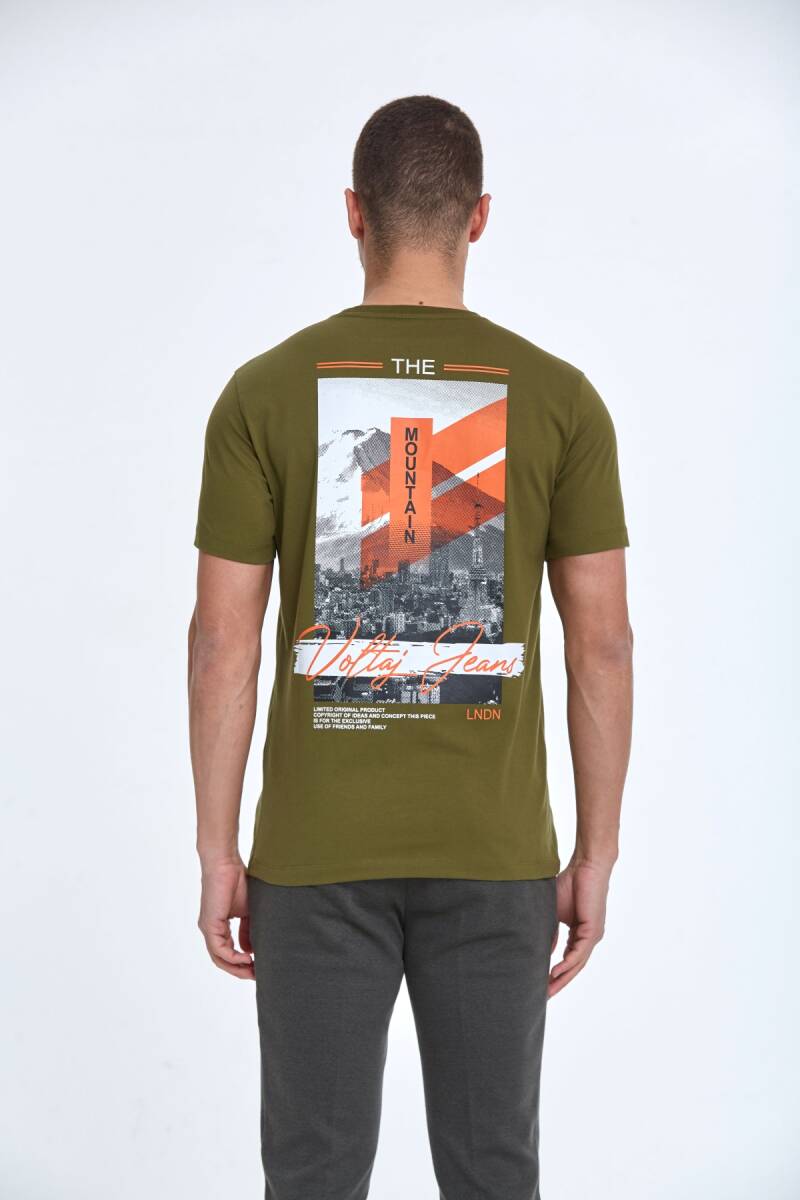 Lupe Printed Men's T-Shirt Khaki - 2