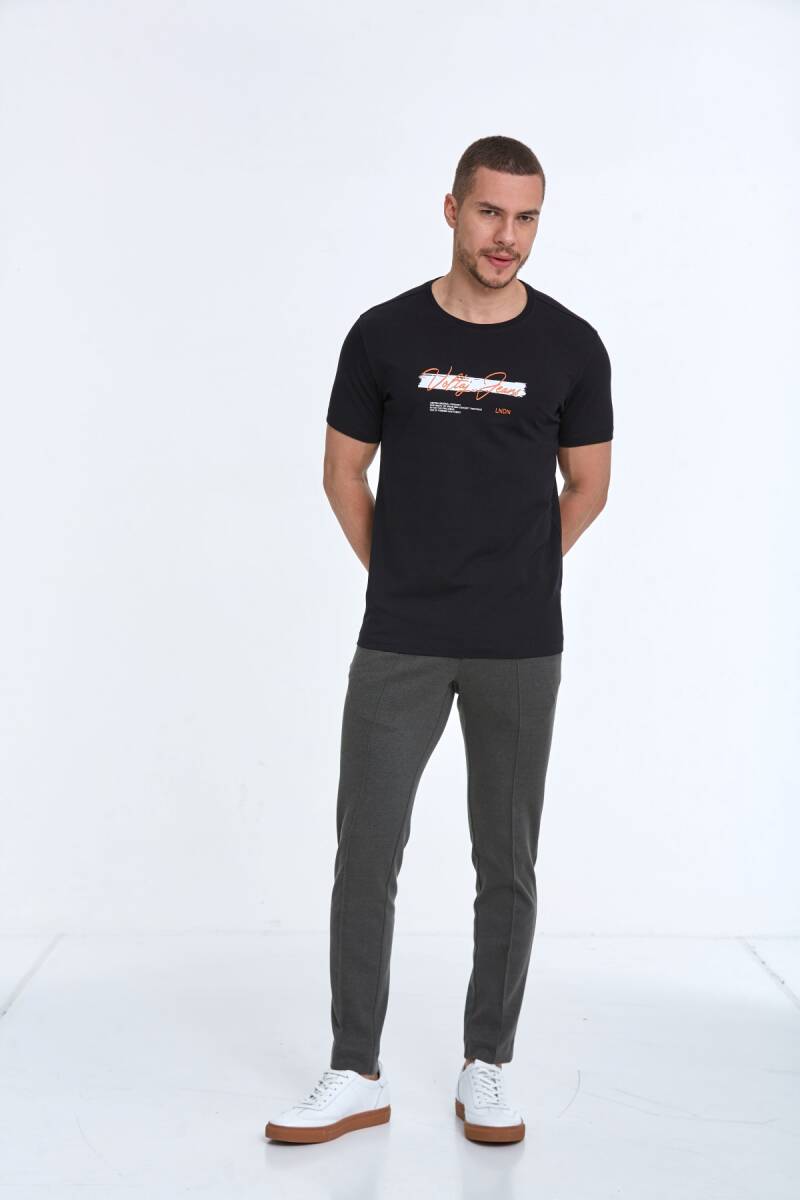 Lupe Printed Men's T-Shirt Navy Blue - 3
