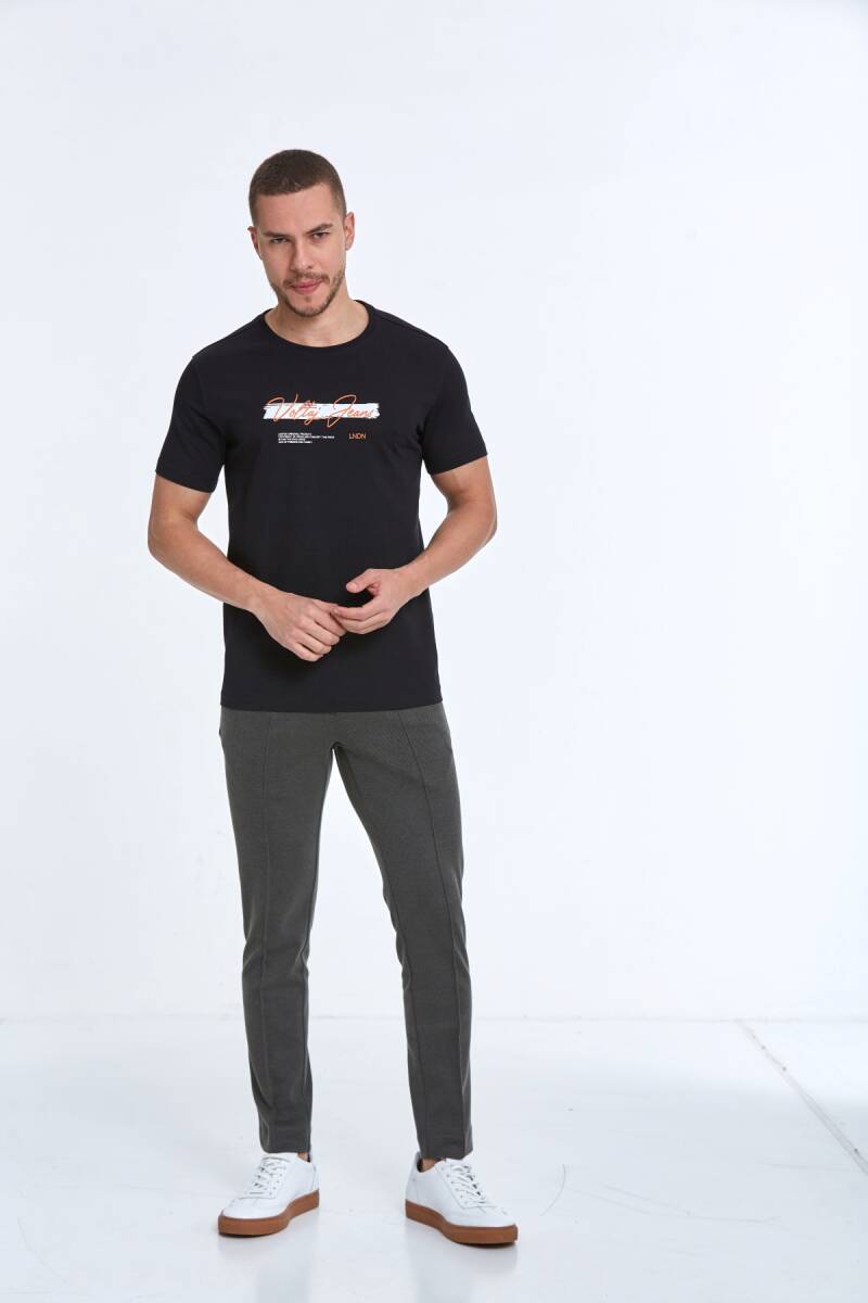 Lupe Printed Men's T-Shirt Navy Blue - 4