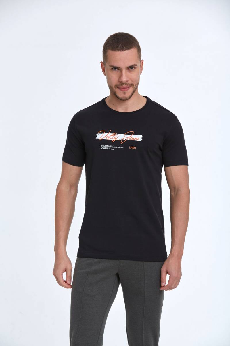 Lupe Printed Men's T-Shirt Navy Blue - 1
