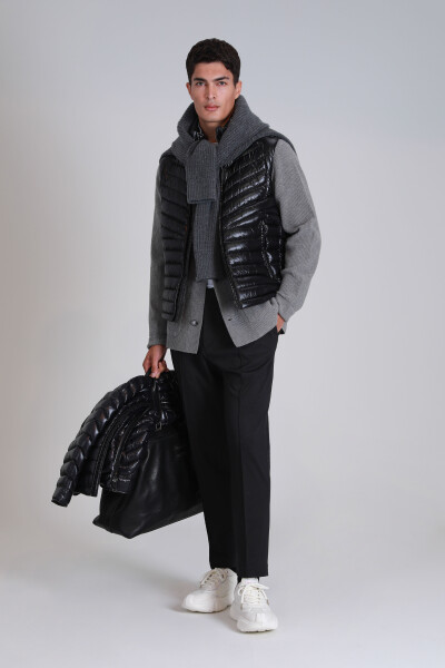 Lusi Sports Men's Chino Pants Slim Fit Black - LUFIAN (1)