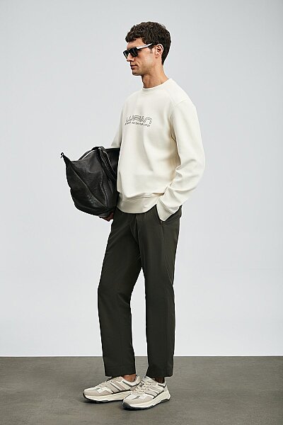 Luther Erkek Sweatshirt Ekru - LUFIAN (1)