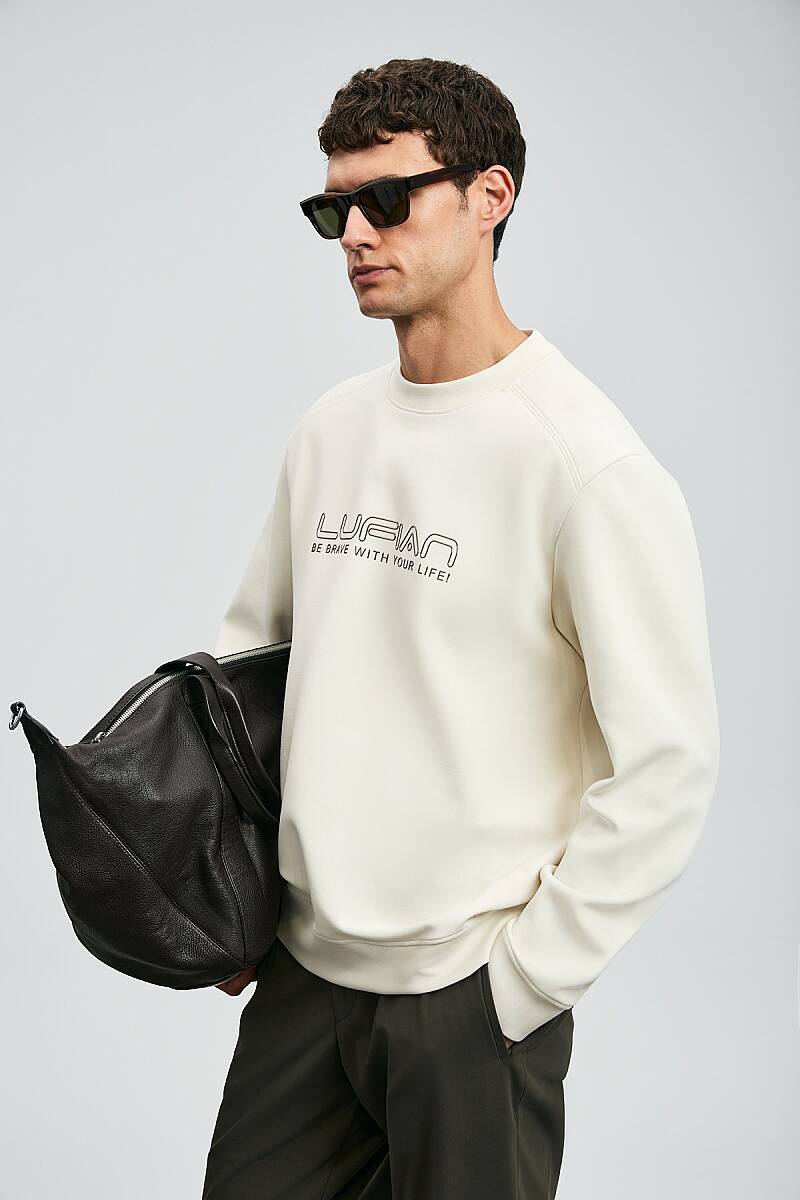Luther Erkek Sweatshirt Ekru - 3