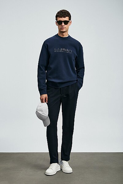 Luther Erkek Sweatshirt Lacivert - LUFIAN