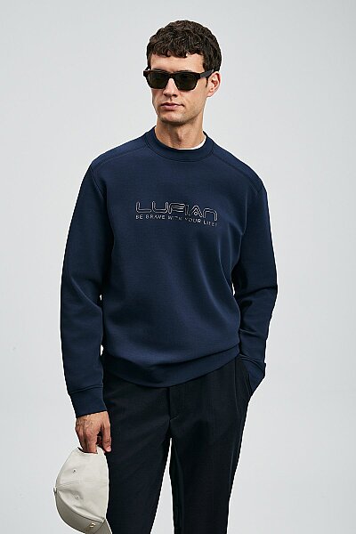 Luther Erkek Sweatshirt Lacivert - 3
