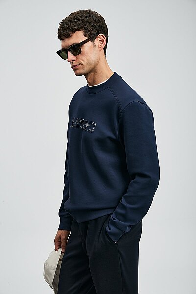 Luther Erkek Sweatshirt Lacivert - 5