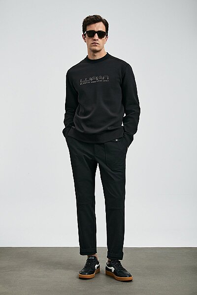 Luther Erkek Sweatshirt Siyah - LUFIAN (1)