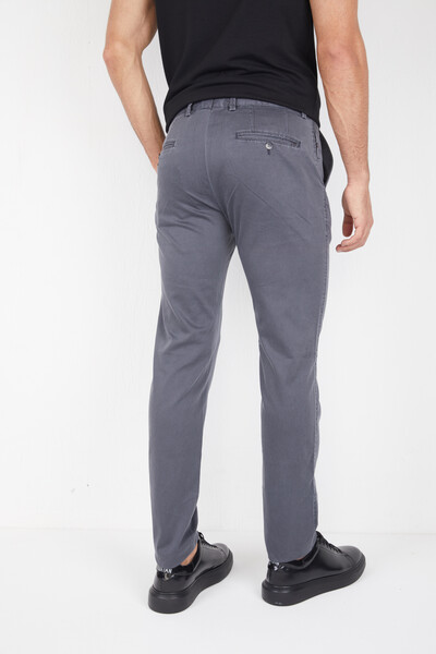 Lycra Cotton Slim Fit Men's Trousers - Thumbnail