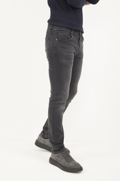 Lycra Slim Fit Anthracite Jeans - Thumbnail