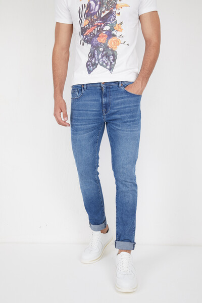 Lycra Washed Slim Fit Men's Jeans - Thumbnail