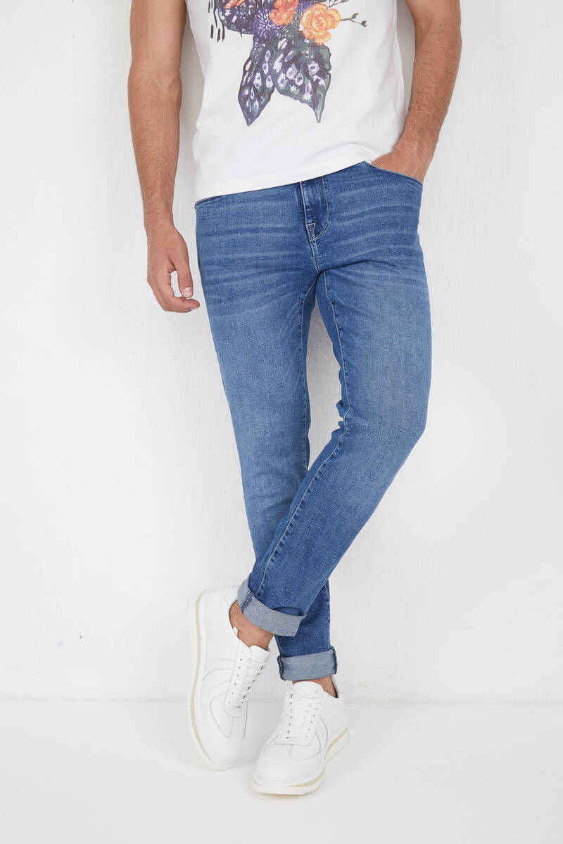 Lycra Washed Slim Fit Men's Jeans